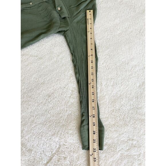 PerSeption Concept Blouse Size S Green Adjustable Long Sleeve - Picture 8 of 8